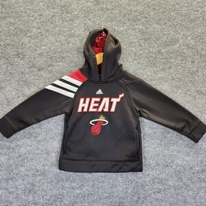 Miami Heat Hoodie Youth Medium (5/6) Black NBA Basketball Adidas Sweatshirt